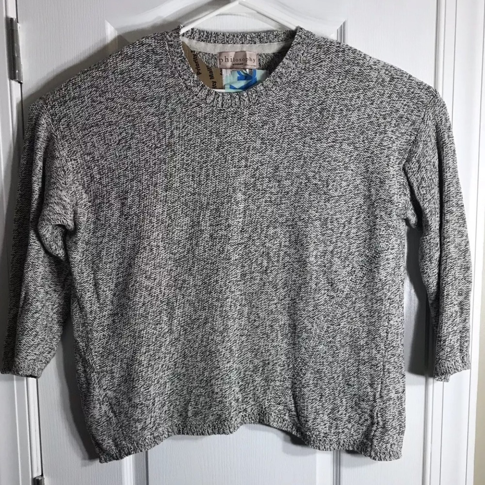 Philosophy 2x speckled knit sweater 3/4 sleeve